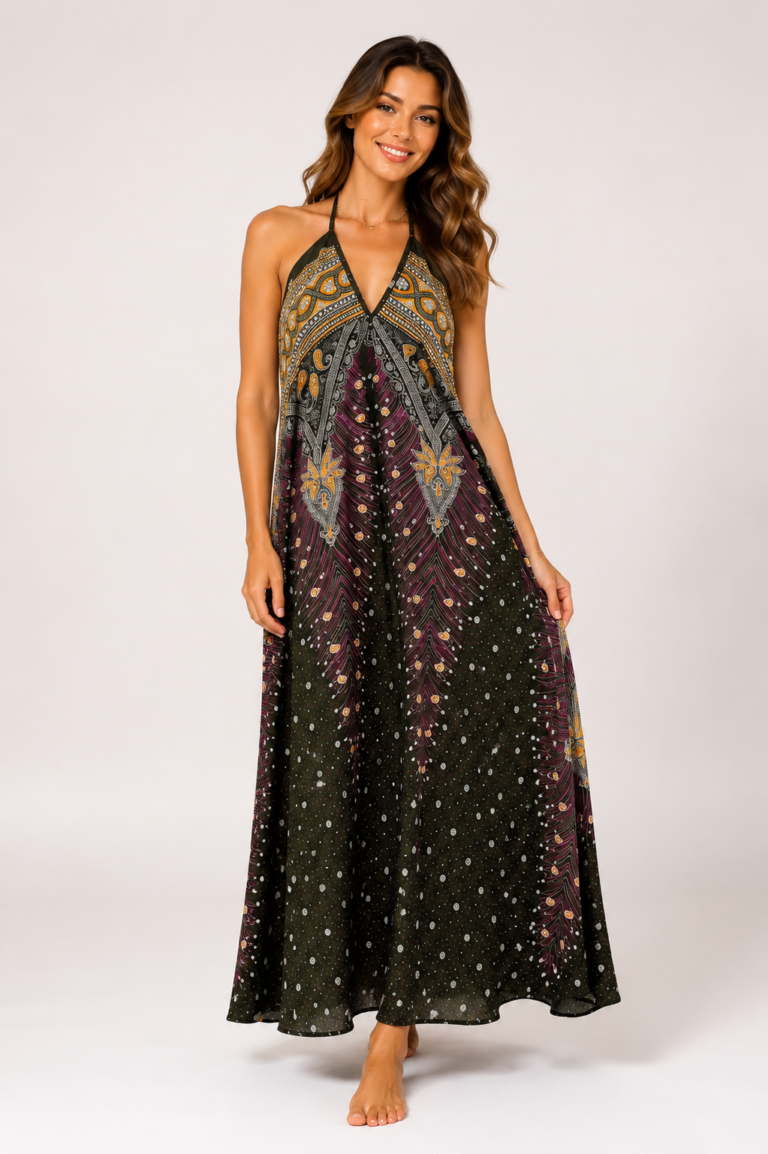 Lekka i przewiewna sukienka w stylu MAXI boho – SM213